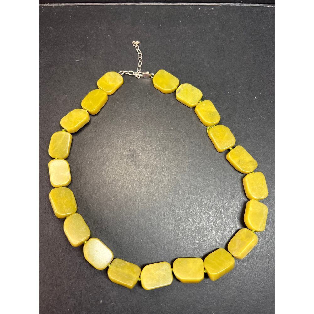 NEW olive serpentine necklace with sterling silver clasp
